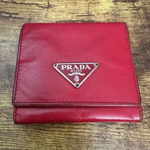 Prada Scarlet Red Leather coin pouch